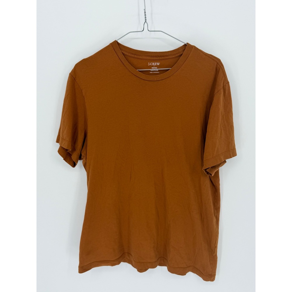 J.Crew Mens T-Shirt Washed Cotton Solid Brown Large